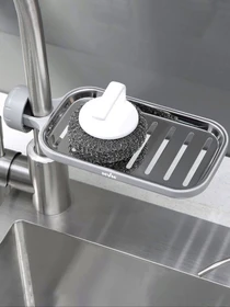 Полка на душевую штангу и смеситель с фиксатором серая MBM HOME модель BP-22 GRAY Фото