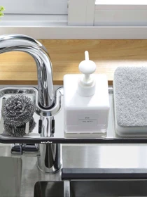 Полка на душевую штангу и смеситель с фиксатором черная MBM HOME модель BP-23 BLACK Фото