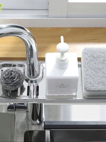 Полка на душевую штангу и смеситель с фиксатором серая MBM HOME модель BP-23 GRAY Фото