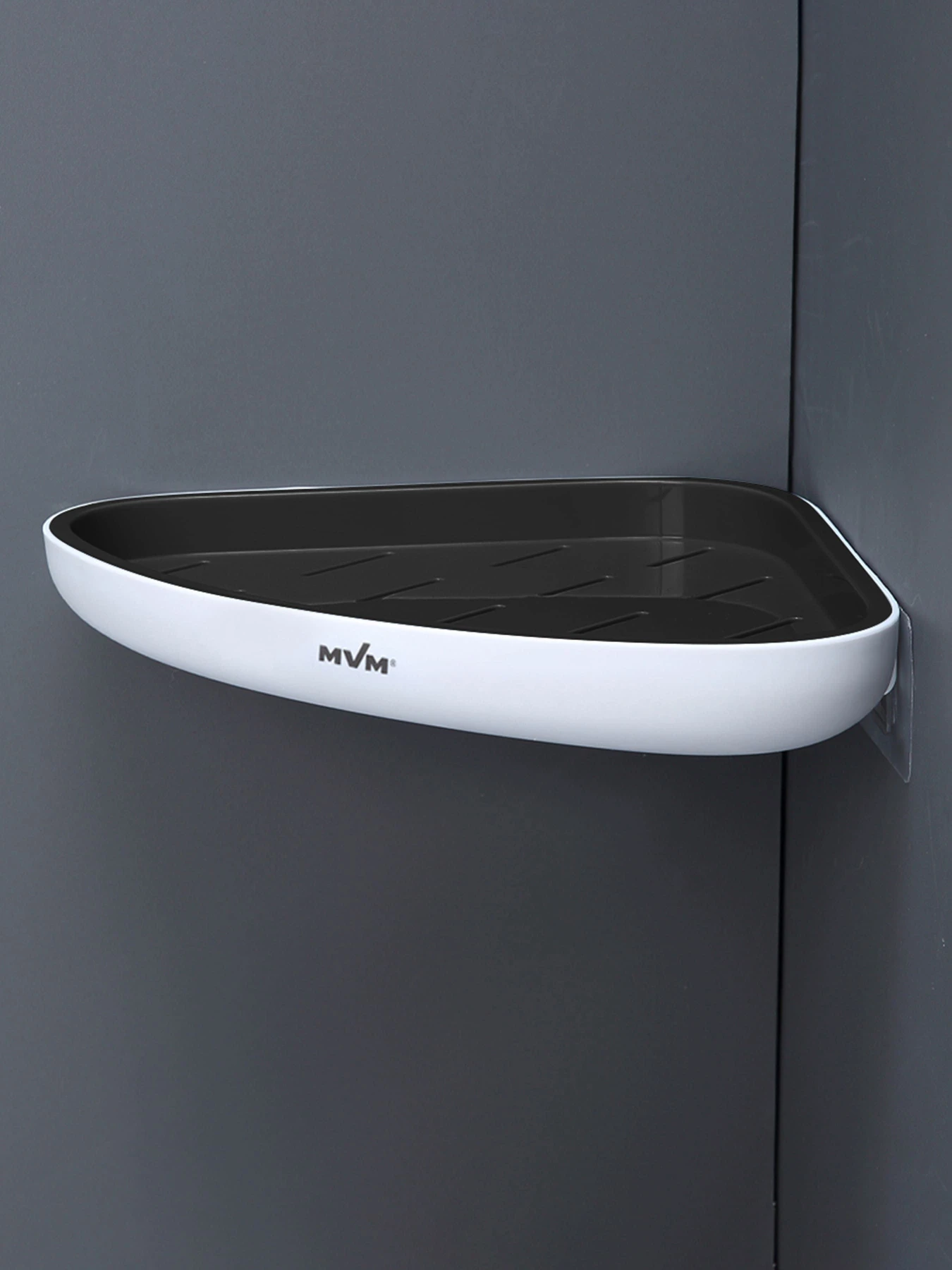 Полка угловая клеящаяся белая с черным MBM HOME модель BP-26 WHITE/BLACK Полка угловая клеящаяся белая с черным MBM HOME модель BP-26 WHITE/BLACK Фото