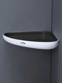 Полка угловая клеящаяся белая с черным MBM HOME модель BP-26 WHITE/BLACK Фото