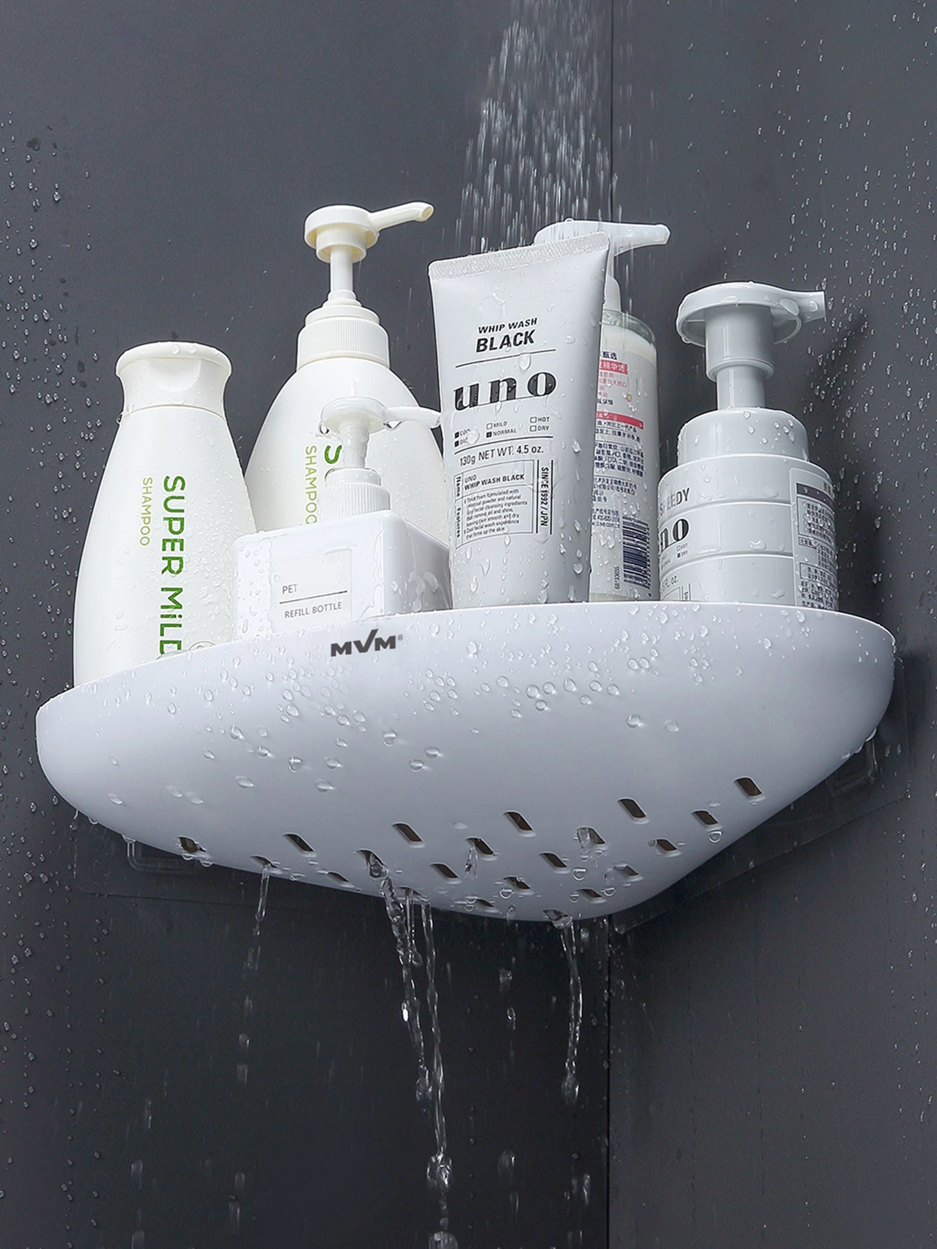 Полиця кутова клейка біла з сірим MBM HOME модель BP-26 WHITE/GRAY Фото