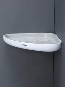 Полиця кутова клейка біла з сірим MBM HOME модель BP-26 WHITE/GRAY Фото