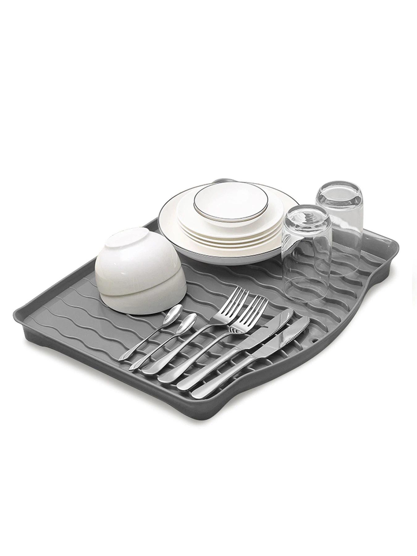 Сушарка для посуду сіра MBM HOME модель DR-01 GRAY Фото