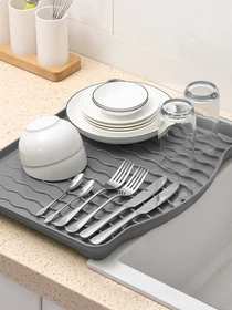 Сушарка для посуду сіра MBM HOME модель DR-01 GRAY Фото