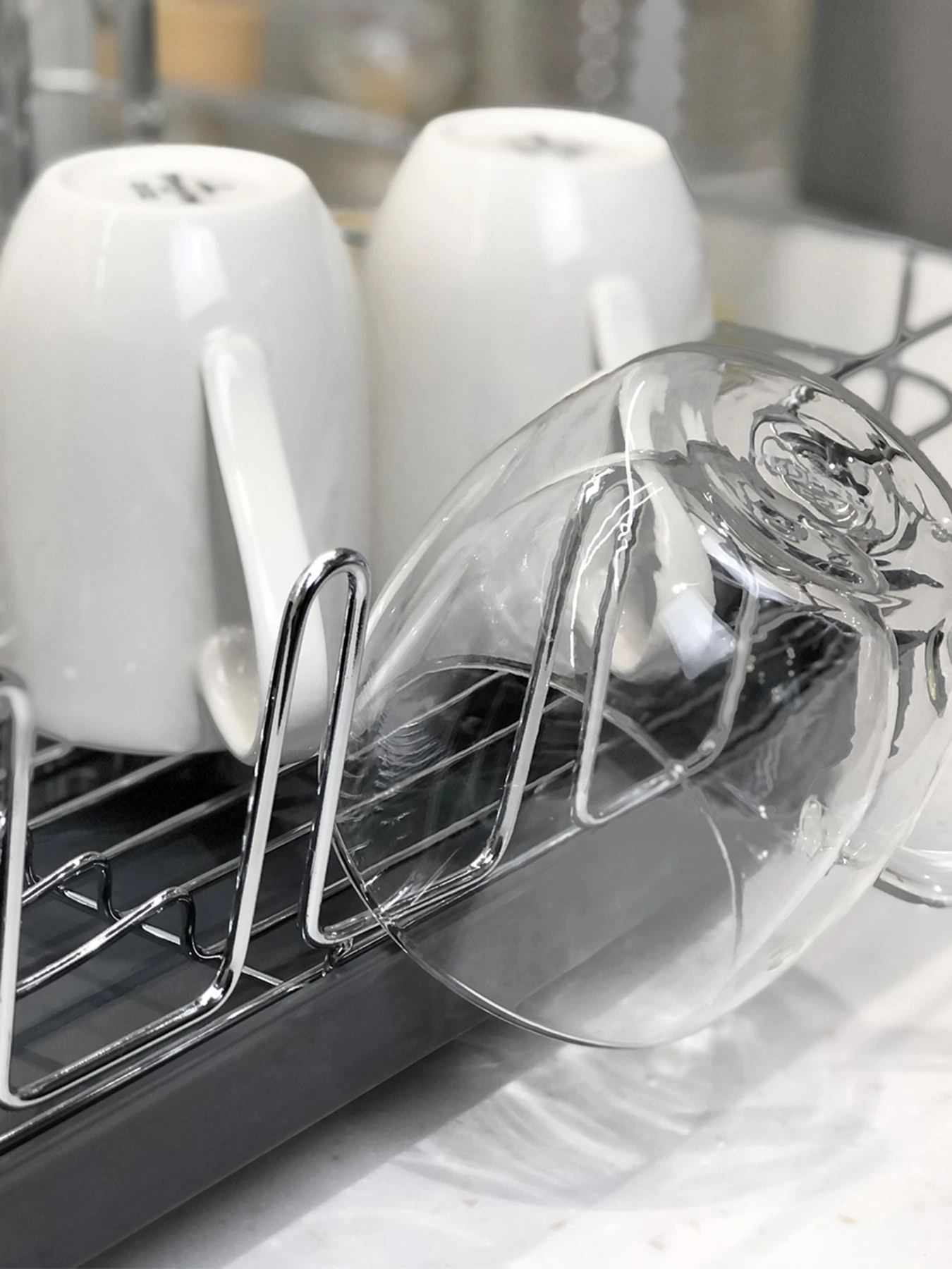 Сушарка для посуду з органайзером сіра MBM HOME модель DR-02 GRAY Сушарка для посуду з органайзером сіра MBM HOME модель DR-02 GRAY Фото