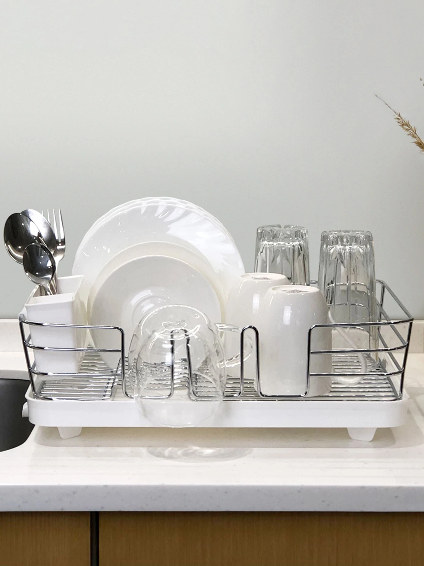 Сушилка для посуды с органайзером белая MBM HOME модель DR-02 WHITE Фото