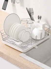 Сушилка для посуды с органайзером белая MBM HOME модель DR-02 WHITE Фото