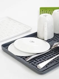 Сушилка для посуды с поддоном серая MBM HOME модель DR-04 GRAY Фото