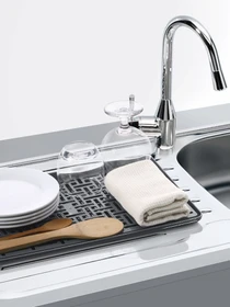 Сушарка для посуду з піддоном сіра MBM HOME модель DR-04 GRAY Фото