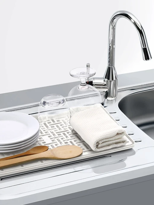 Сушарка для посуду з піддоном біла MBM HOME модель DR-04 WHITE Фото