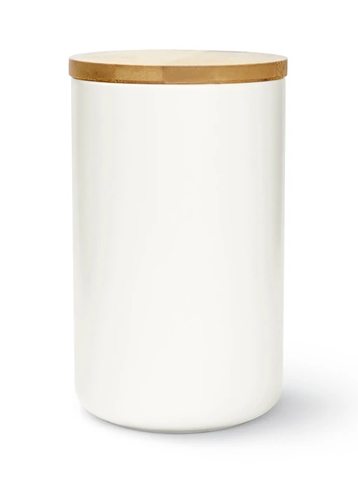 Емкость для хранения белая/дерево MBM HOME модель KP-13 L WHITE/WOOD Фото