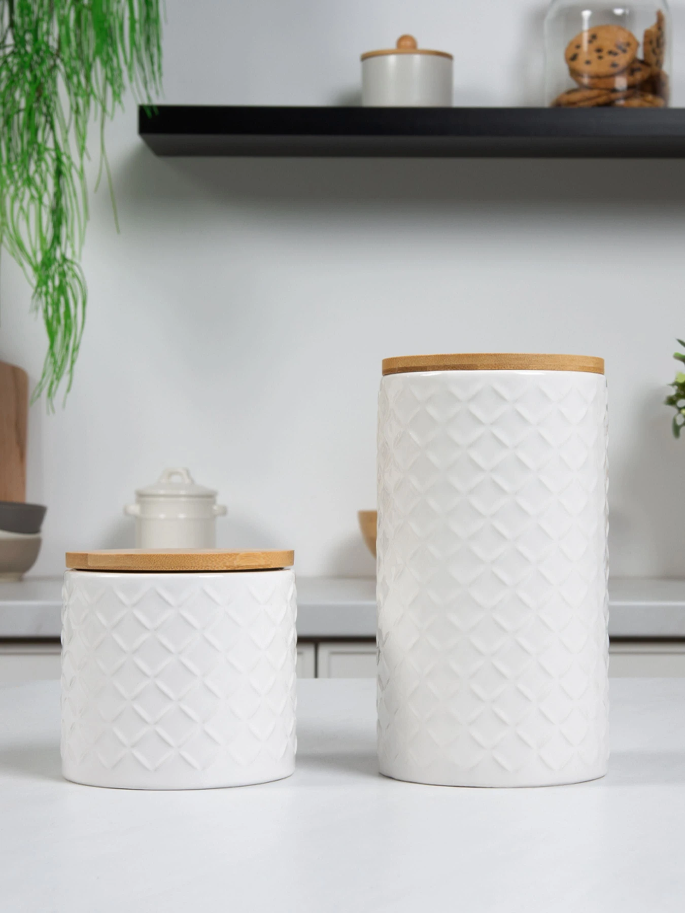 Ємність для зберігання біла/дерево MBM HOME модель KP-18 S WHITE/WOOD Ємність для зберігання біла/дерево MBM HOME модель KP-18 S WHITE/WOOD Фото