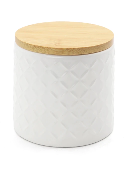 Емкость для хранения белая/дерево MBM HOME модель KP-18 S WHITE/WOOD Фото