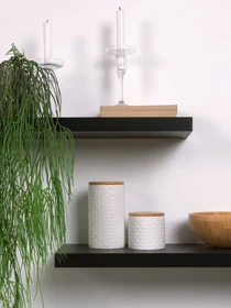 Емкость для хранения белая/дерево MBM HOME модель KP-18 L WHITE/WOOD Фото