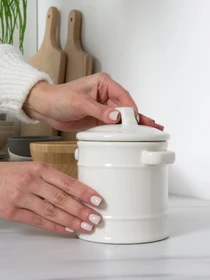 Ємність для зберігання з ручками біла MBM HOME модель KP-19 WHITE Фото