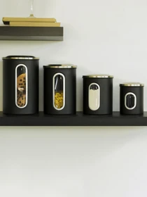 Емкость для хранения из нержавеющей стали черная MBM HOME модель KP-27 SS/BLACK Фото