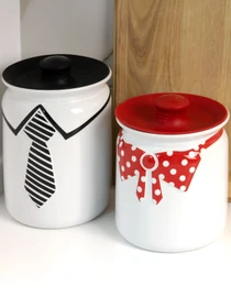 Емкость для хранения белая с красным MBM HOME модель KP-42 WHITE/RED Фото