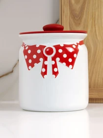 Емкость для хранения белая с красным MBM HOME модель KP-42 WHITE/RED Фото
