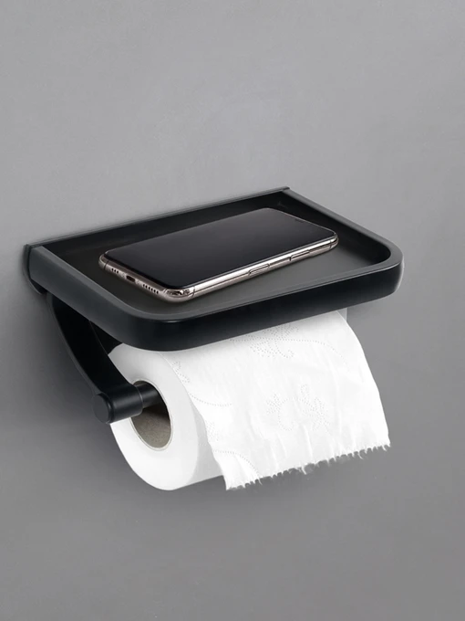 Тримач для туалетного паперу чорний MBM HOME модель BA-01 BLACK Фото