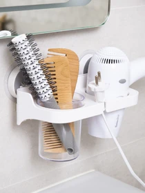 Тримач для фену зі стаканом клейкий MBM HOME модель BP-5 WHITE Фото