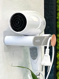 Держатель для фена клеящийся белый с серым MBM HOME модель BP-32 WHITE/GRAY Фото