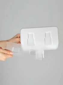 Держатель настенный с крючками клеящийся MBM HOME модель KP-10 WHITE/GRAY Фото