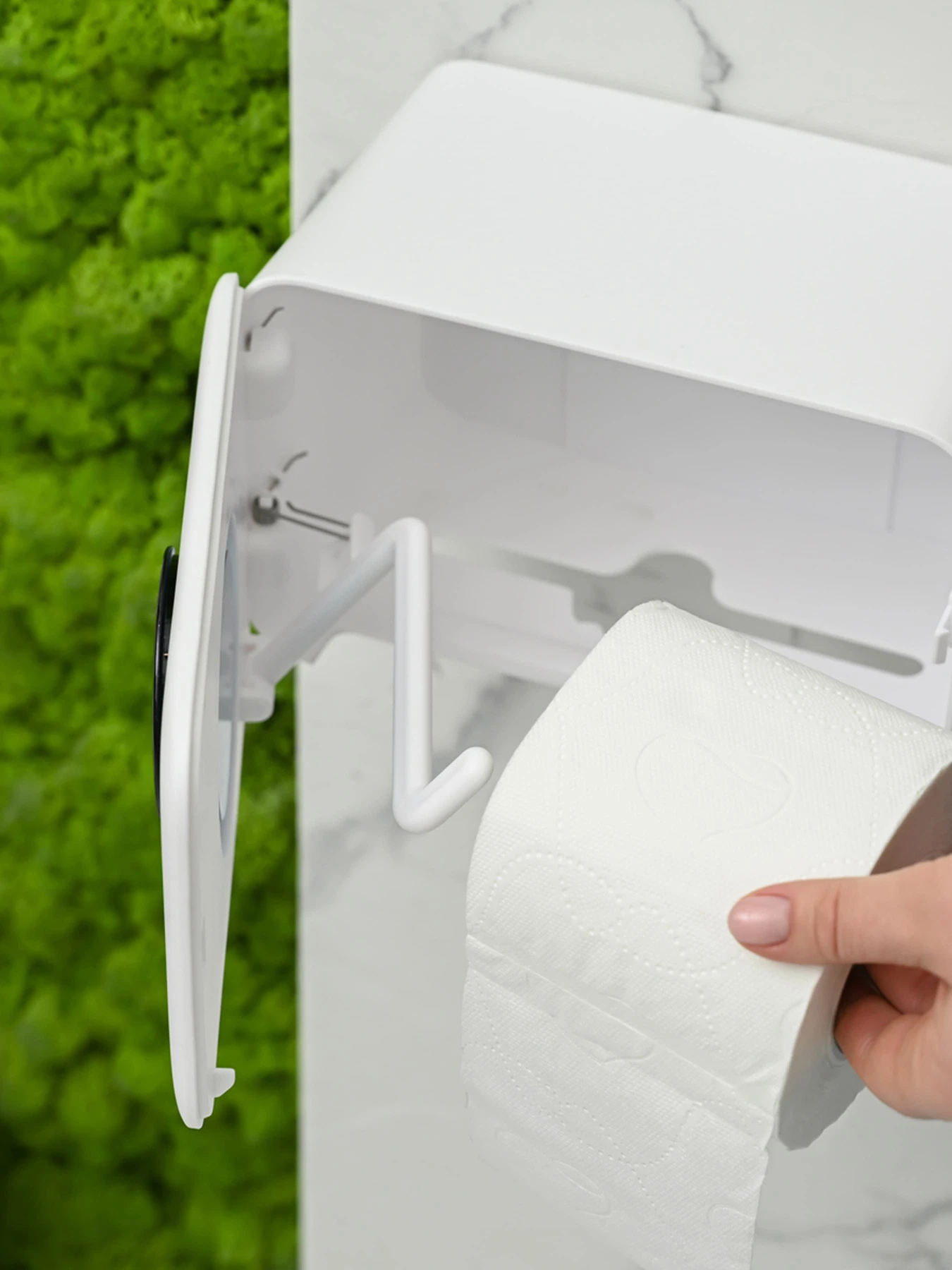 Тримач для туалетного паперу з отвором для аромасаше MBM HOME модель BP-41 WHITE/GRAY Фото