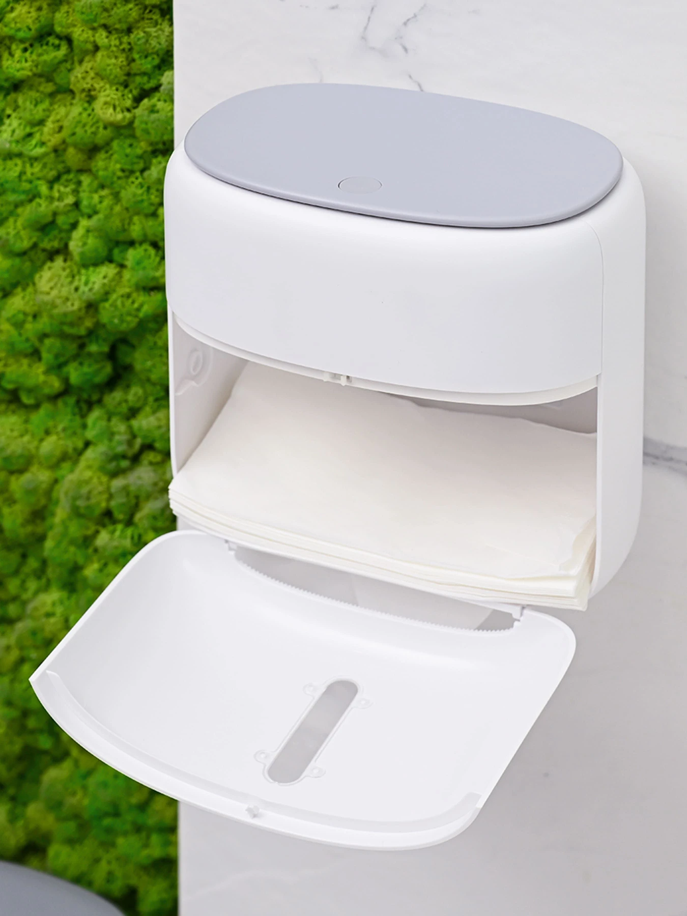 Тримач для туалетного паперу з поличкою білий з сірим MBM HOME модель BP-44 WHITE/GRAY Тримач для туалетного паперу з поличкою білий з сірим MBM HOME модель BP-44 WHITE/GRAY Фото