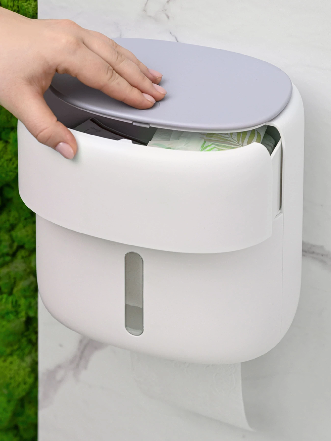Тримач для туалетного паперу з поличкою білий з сірим MBM HOME модель BP-44 WHITE/GRAY Тримач для туалетного паперу з поличкою білий з сірим MBM HOME модель BP-44 WHITE/GRAY Фото