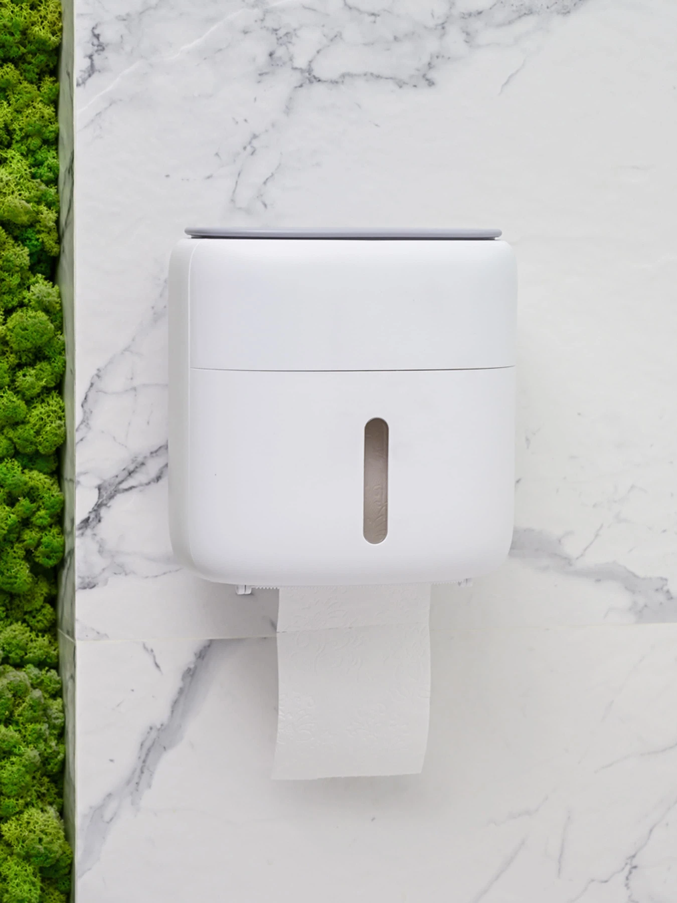 Тримач для туалетного паперу з поличкою білий з сірим MBM HOME модель BP-44 WHITE/GRAY Тримач для туалетного паперу з поличкою білий з сірим MBM HOME модель BP-44 WHITE/GRAY Фото