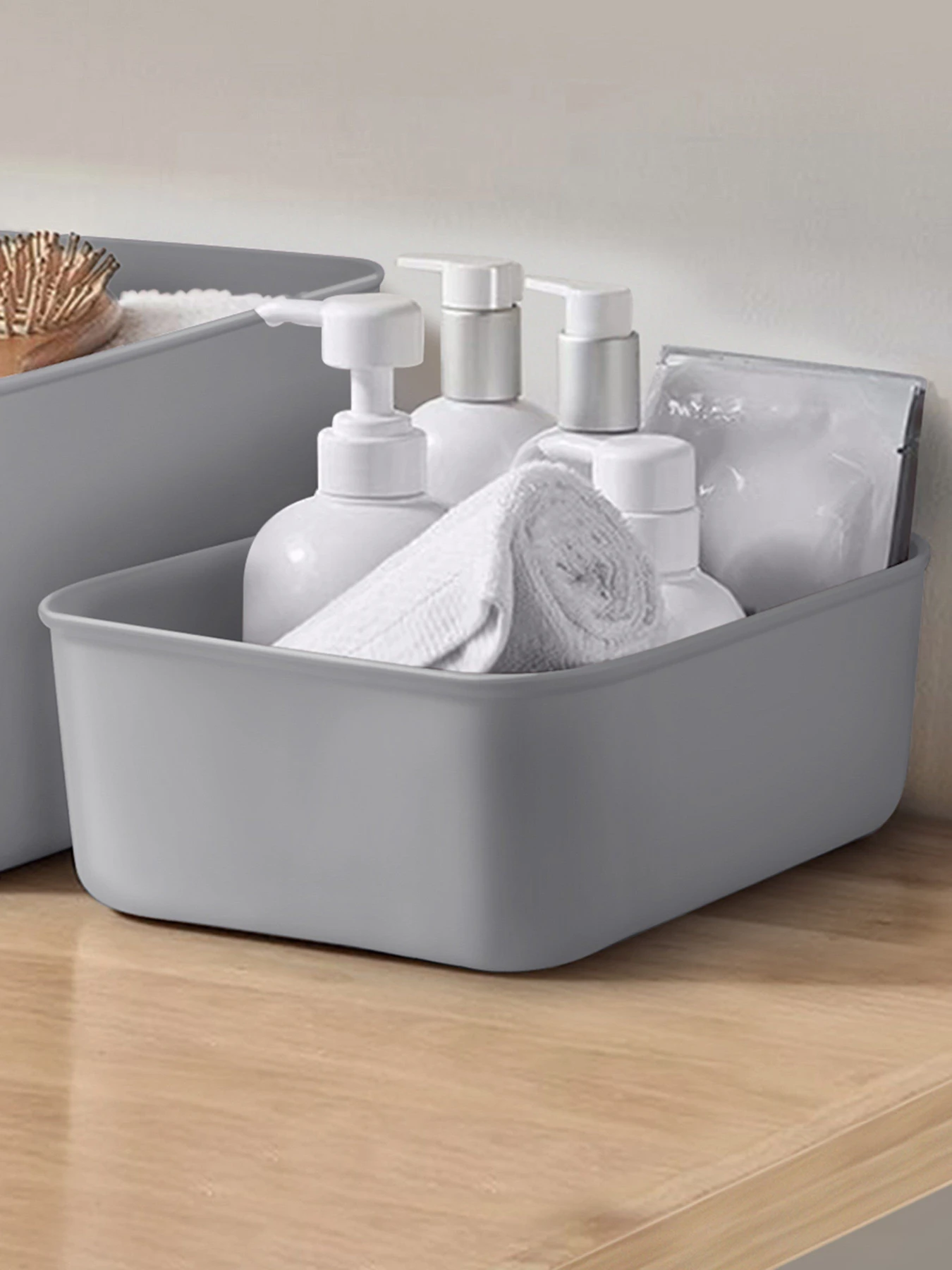 Ящик для зберігання без кришки пластиковий сірий MBM HOME модель FH-10 XS GRAY Ящик для зберігання без кришки пластиковий сірий MBM HOME модель FH-10 XS GRAY Фото