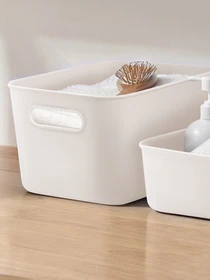 Ящик для зберігання без кришки пластиковий білий MBM HOME модель FH-11 S WHITE Фото