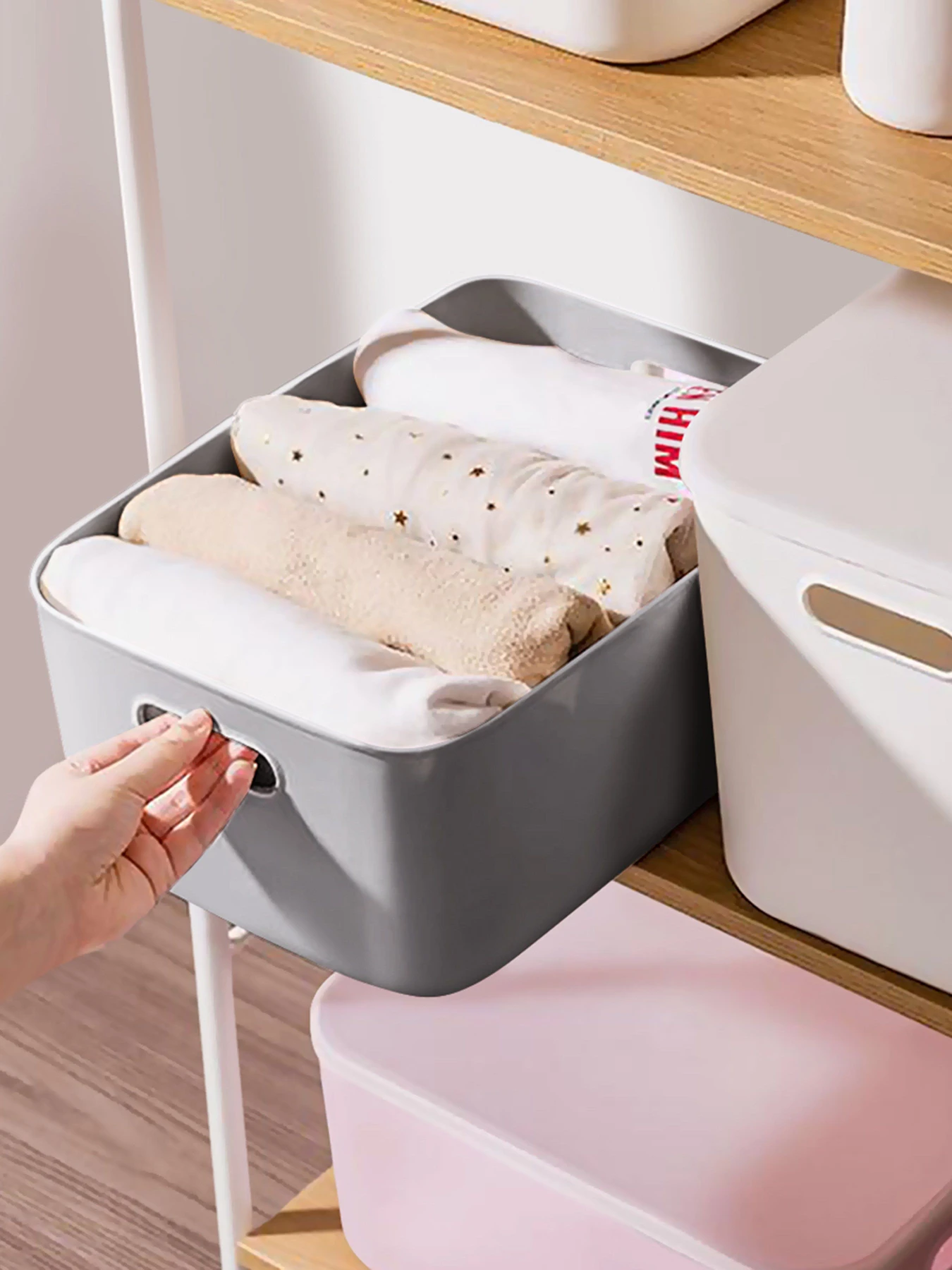Ящик для хранения без крышки пластиковый серый MBM HOME модель FH-13 XL GRAY Ящик для хранения без крышки пластиковый серый MBM HOME модель FH-13 XL GRAY Фото