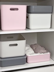 Ящик для хранения без крышки пластиковый серый MBM HOME модель FH-13 XL GRAY Фото