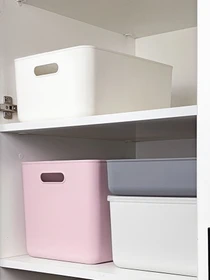 Ящик для хранения без крышки пластиковый белый MBM HOME модель FH-13 XL WHITE Фото