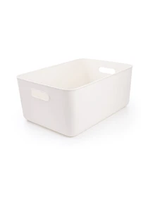 Ящик для зберігання без кришки пластиковий білий MBM HOME модель FH-13 XL WHITE Фото