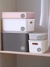 Ящик для хранения без крышки пластиковый белый MBM HOME модель FH-14 XXL WHITE Фото