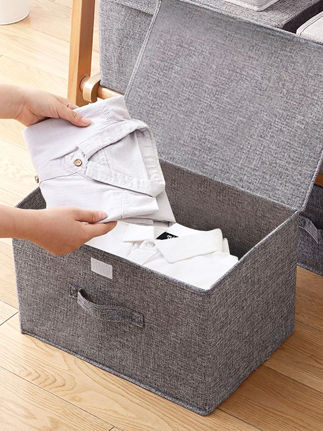 Ящик для хранения с крышкой серый MBM HOME модель TH-07 GRAY Ящик для хранения с крышкой серый MBM HOME модель TH-07 GRAY Фото