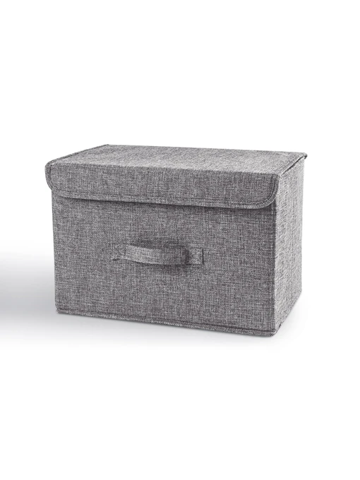 Ящик для хранения с крышкой серый MBM HOME модель TH-07 GRAY Фото