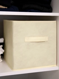 Ящик для зберігання квадратний бежевий MBM HOME модель TH-08 BEIGE Фото