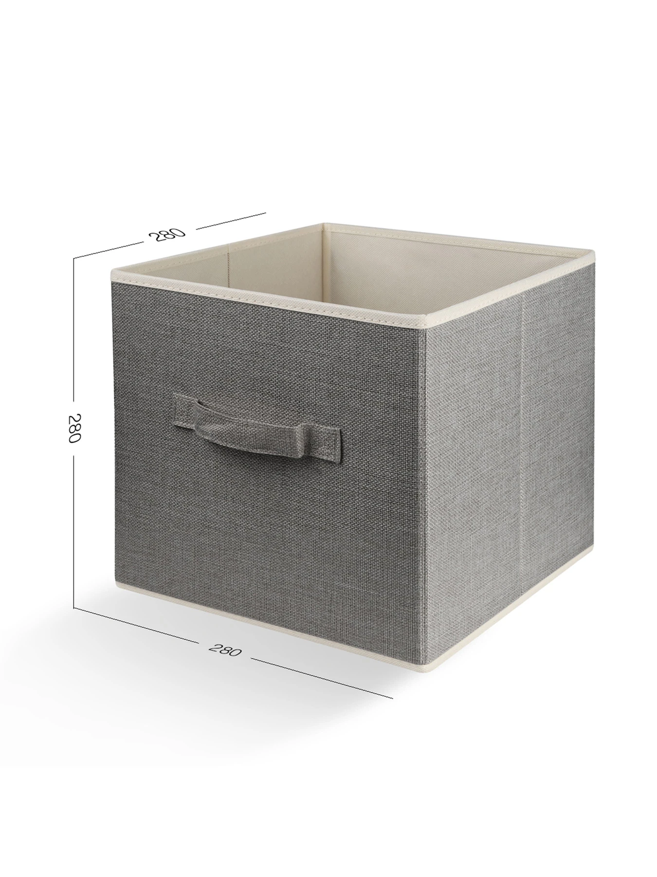 Ящик для зберігання квадратний сірий MBM HOME модель TH-08 LIGHT GRAY Фото