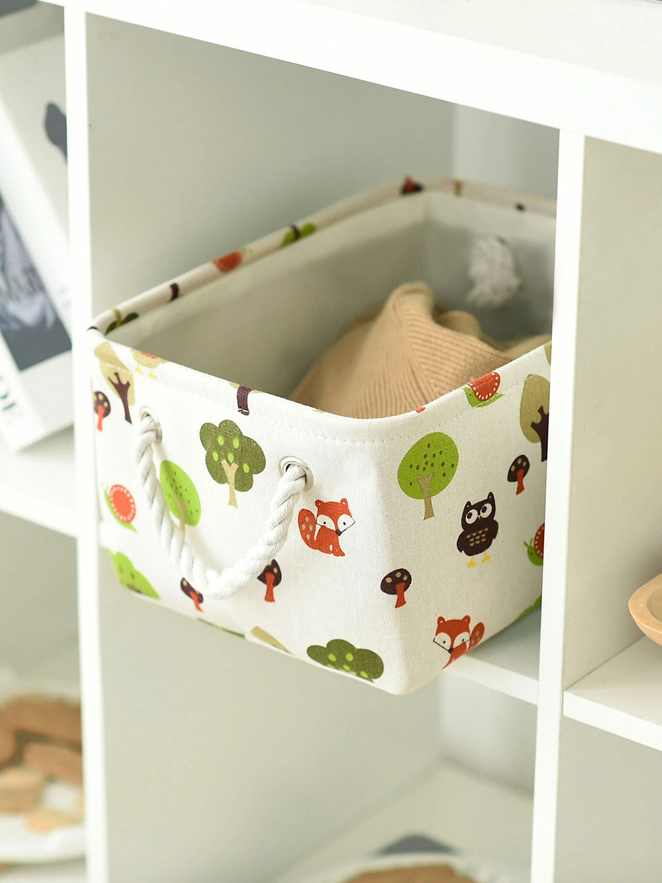 Ящик для хранения с ручками с рисунком MBM HOME модель TH-11 WHITE Ящик для хранения с ручками с рисунком MBM HOME модель TH-11 WHITE Фото