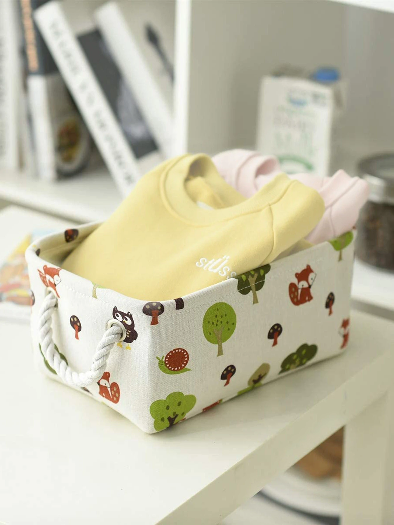 Ящик для хранения с ручками с рисунком MBM HOME модель TH-11 WHITE Ящик для хранения с ручками с рисунком MBM HOME модель TH-11 WHITE Фото