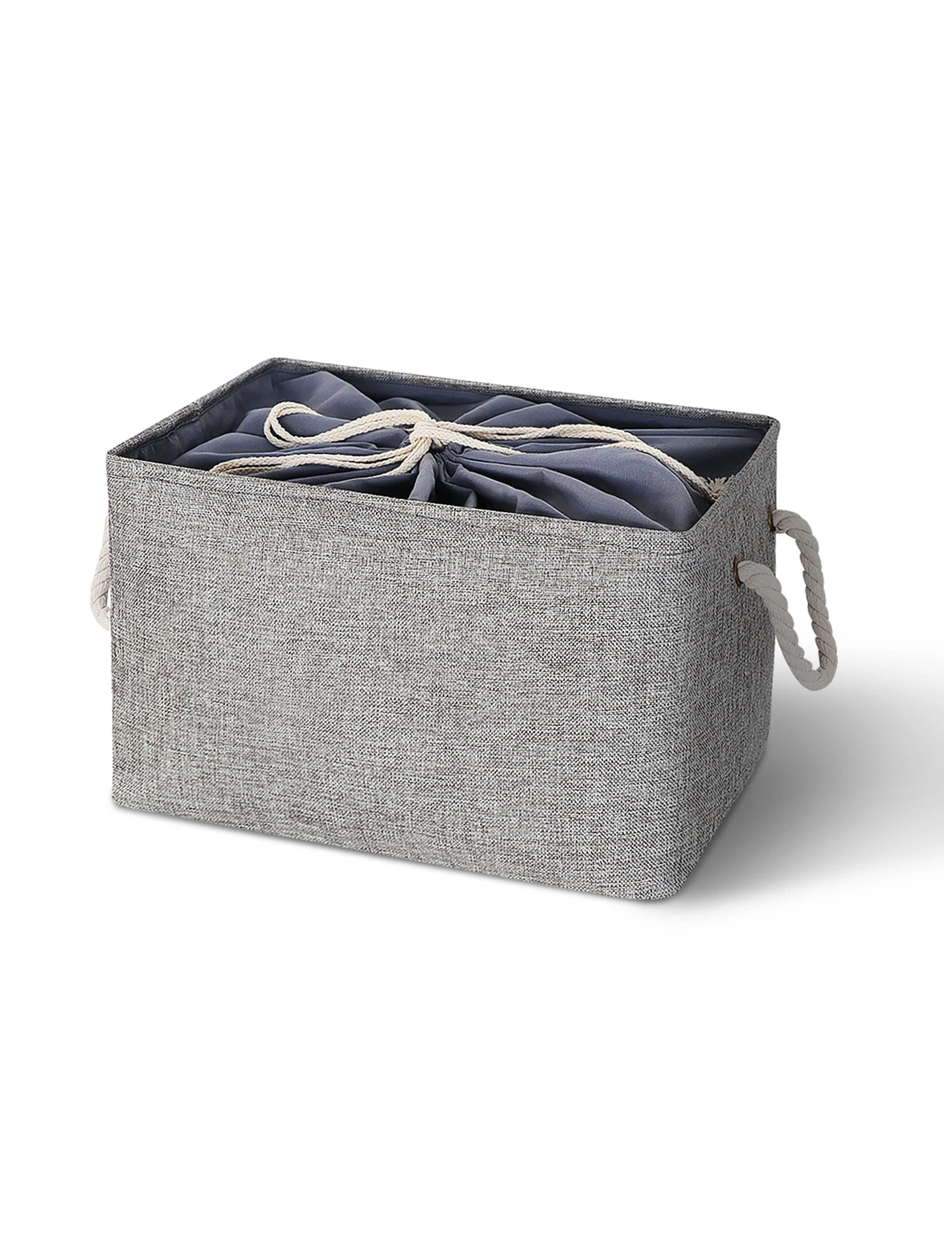 Ящик для зберігання з ручками та затяжками сірий MBM HOME модель TH-13 XL GRAY Ящик для зберігання з ручками та затяжками сірий MBM HOME модель TH-13 XL GRAY Фото