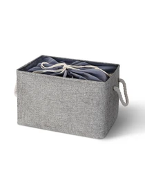 Ящик для зберігання з ручками та затяжками сірий MBM HOME модель TH-13 XL GRAY Фото