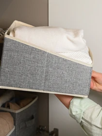Ящик для хранения серый MBM HOME модель TH-27 LIGHT GRAY Фото