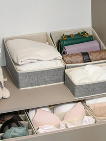Ящик для хранения серый MBM HOME модель TH-27 LIGHT GRAY Фото