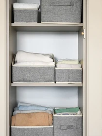 Ящик для хранения серый MBM HOME модель TH-27 LIGHT GRAY Фото