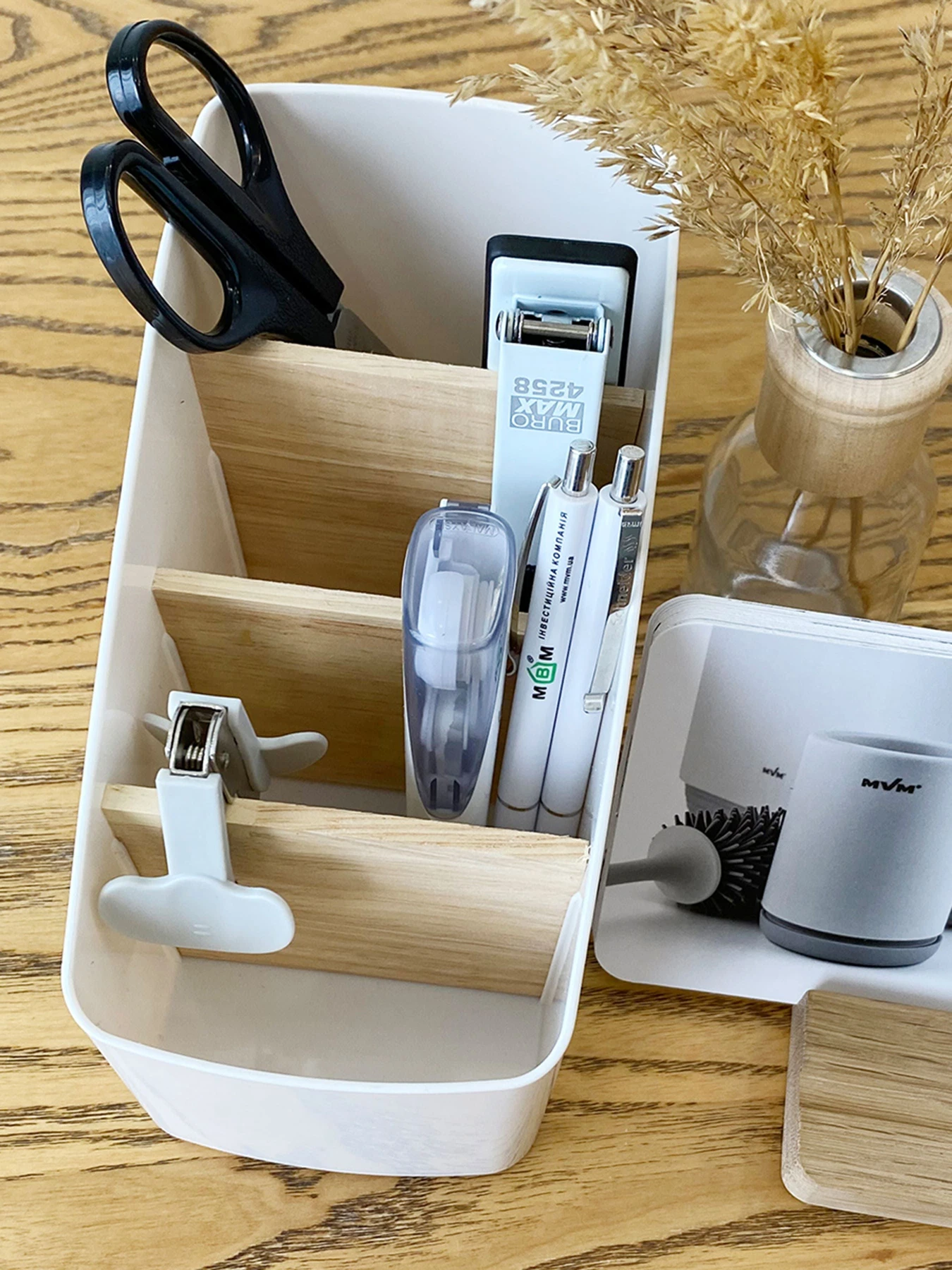 Органайзер для мелочей белый MBM HOME модель FH-01 WHITE/WOOD Фото